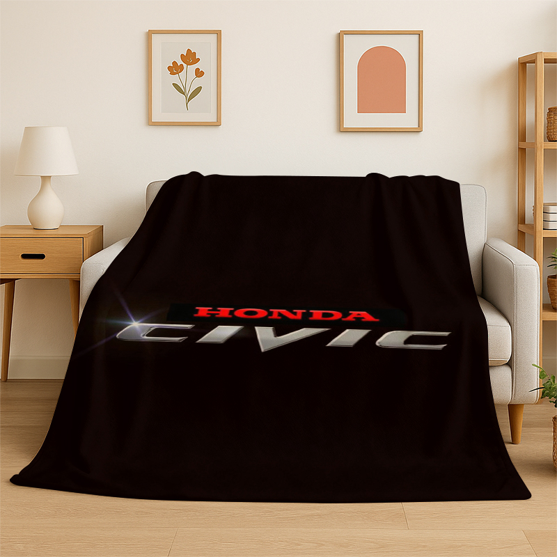 Camping Quad - Koc Flanelowy z Motywem Motocykla Wyścigowego