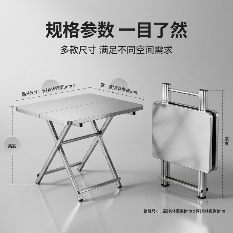 Outdoor Camping Cooking Table - Składany stół kempingowy ze stali nierdzewnej,