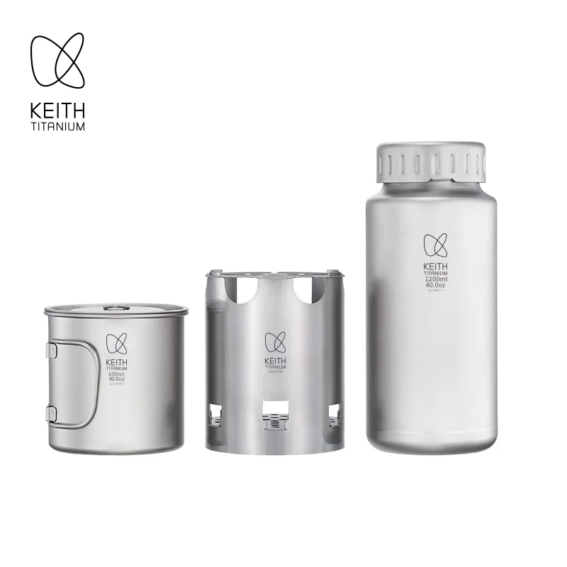 Camp Utensil Set - KEITH Zestaw kempingowy z czystego tytanu:
