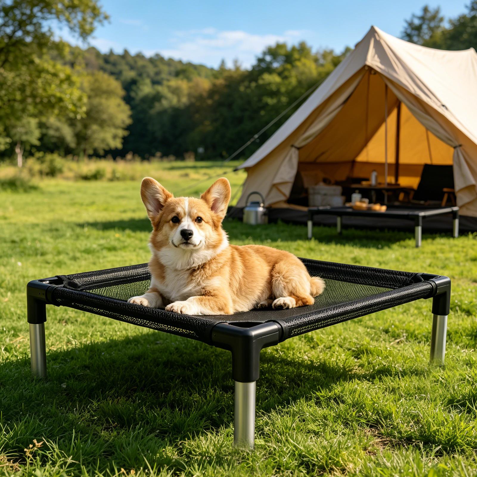 Outdoor Camping Dog Bed - Wysokie legowisko dla psa z oddychającą
