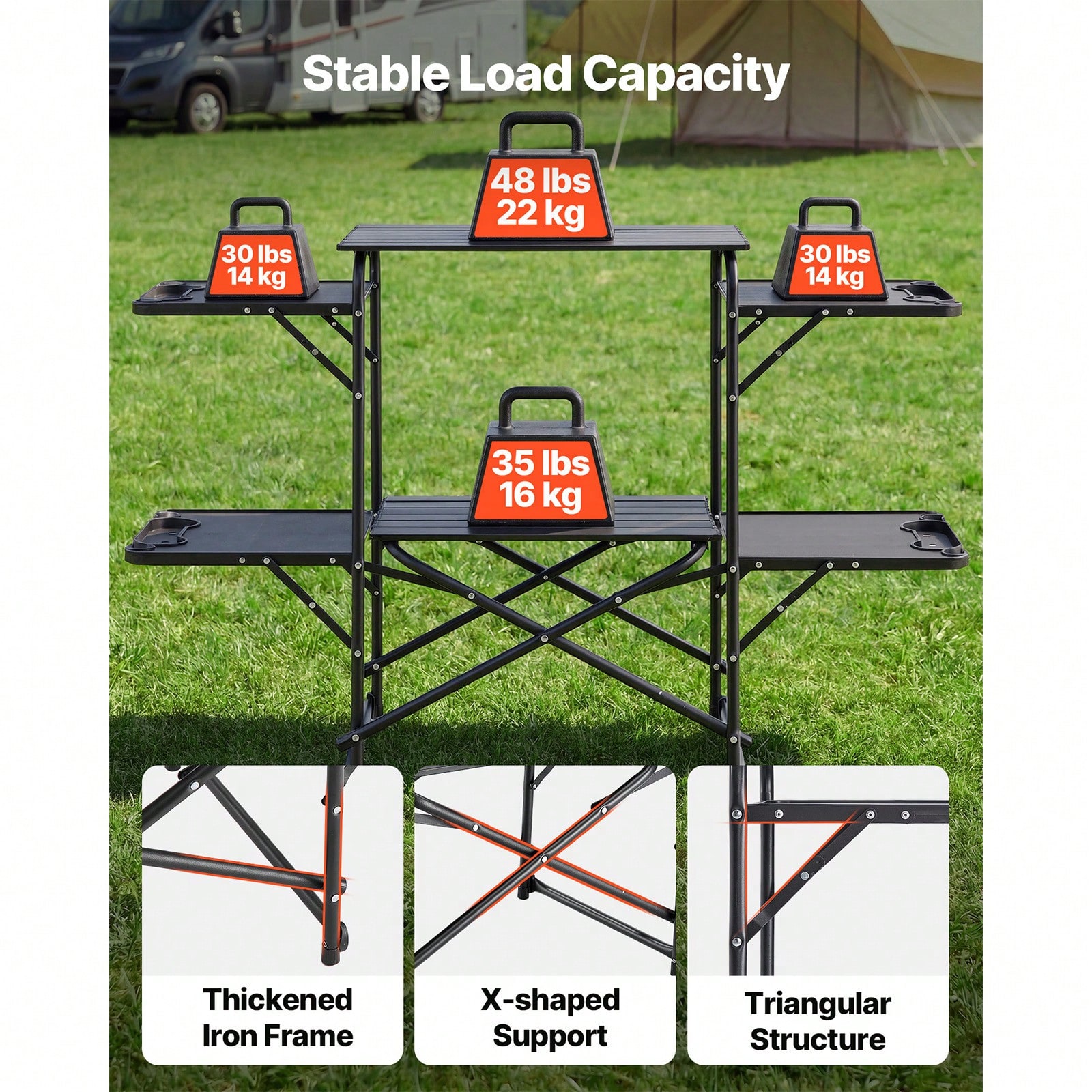 Stół kuchenny do biwakowania,  – Outdoor Camping Cooking Table recenzja i cena