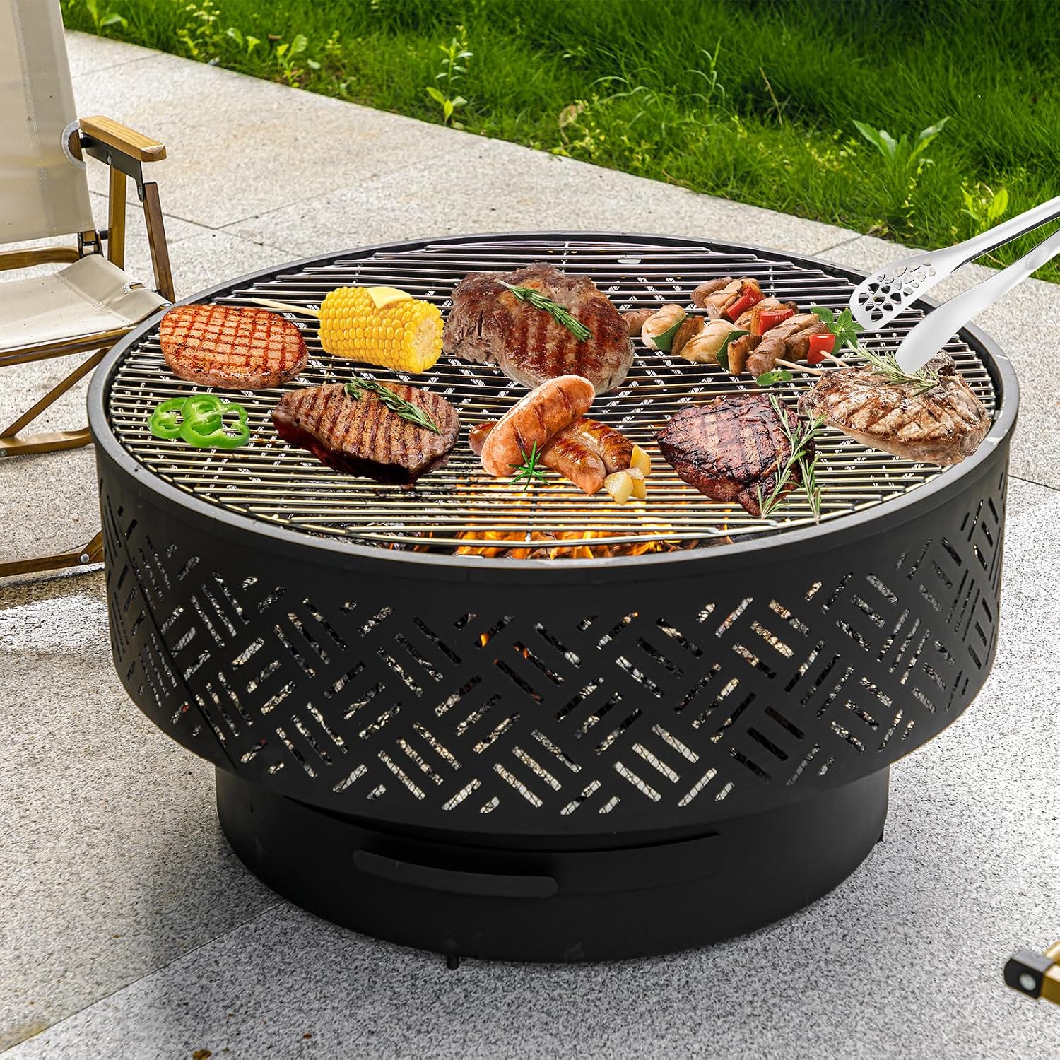 Okrągły metalowy stół do palen – Outdoor Camping Cooking Table recenzja i cena