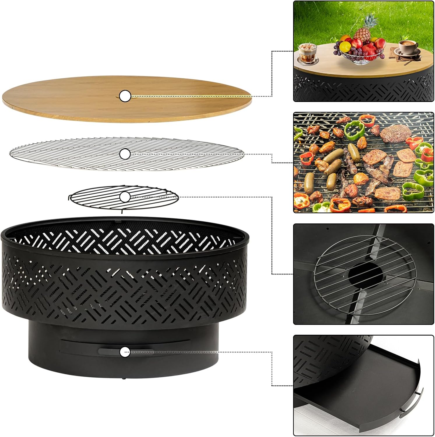 Okrągły metalowy stół do palen – Outdoor Camping Cooking Table recenzja i cena